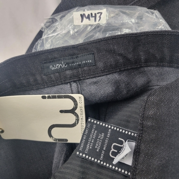 NWT Work Custom Jeans black zip bottom distressed zip pocket denim jeans Size 26 - Picture 7 of 7